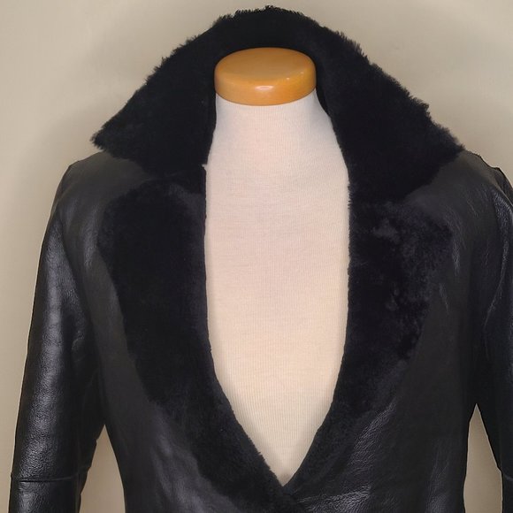 Stylish Mid-Length Front Tie Sheepskin Coat - Picture 9 of 14